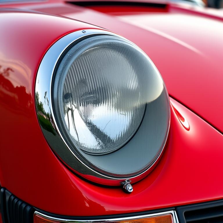 Crystal clear restored headlights on the Porsche 911.